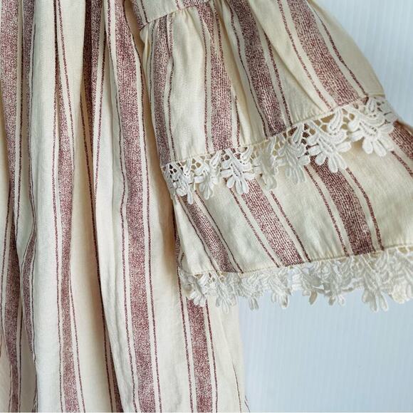 🆕 Altar’d State off the shoulder boho long sleeve dress striped size small NWT - Picture 9 of 11